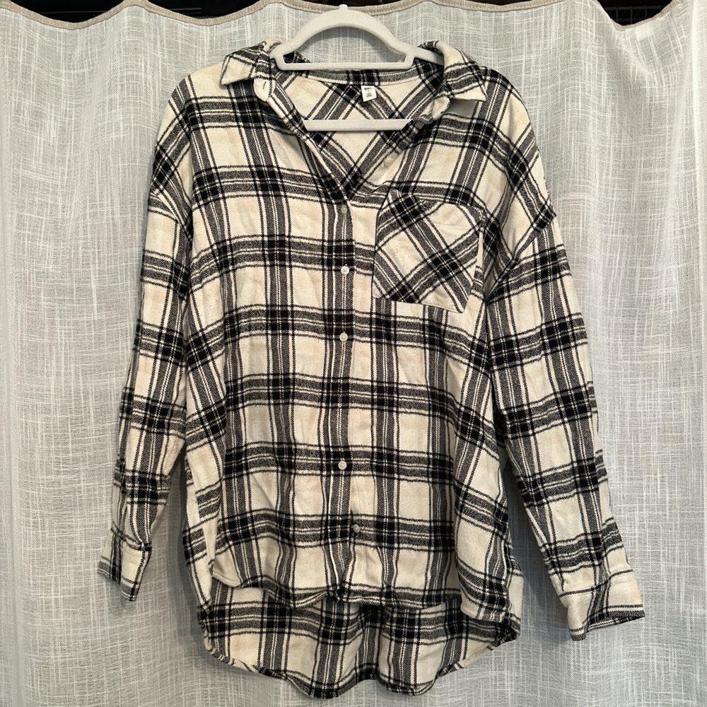 Black and White Plaid Shirt